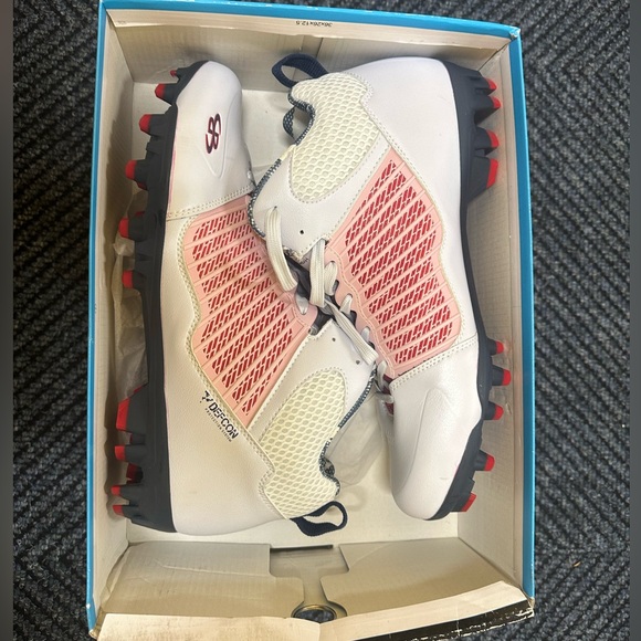 Boombah Football cleats navy/white/red size 13 new in box - Picture 1 of 6
